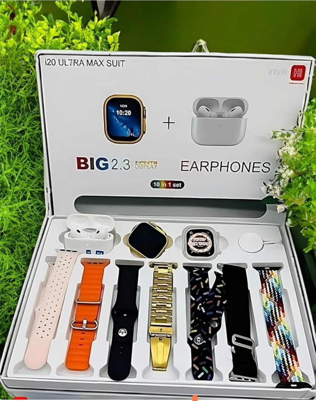i20 Ultra Max Smartwatch Combo – 10 in 1 Premium Set